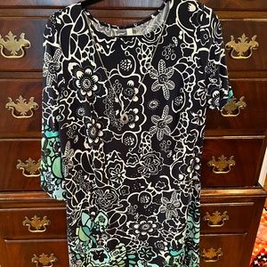 NY Collection Ladies Multi-Color Dress with Necklace Size Large NWOT